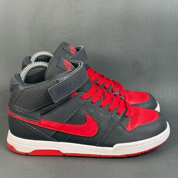 Nike Mogan Mid 2 SB GS 'Black Gym Red' youths size 4 (Y4) - Picture 1 of 8